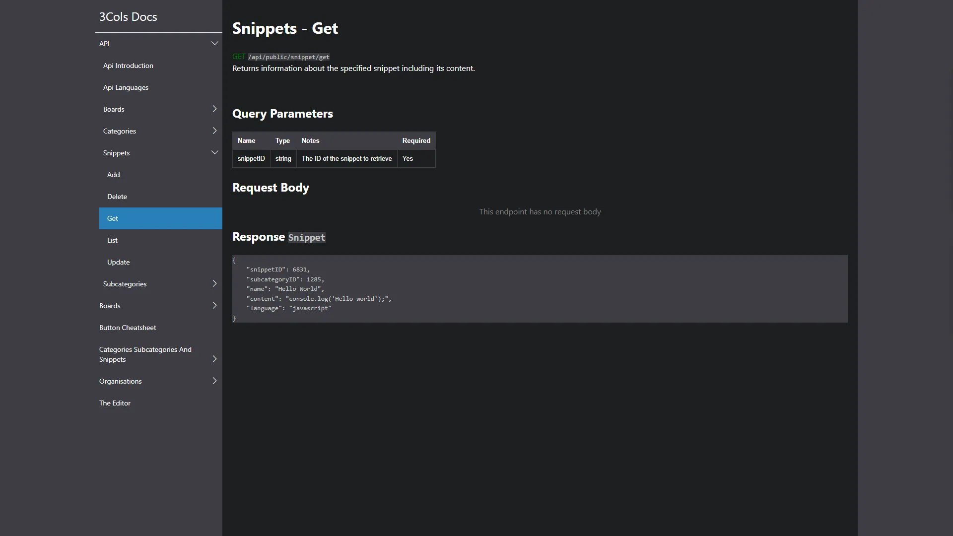 Docs detail view